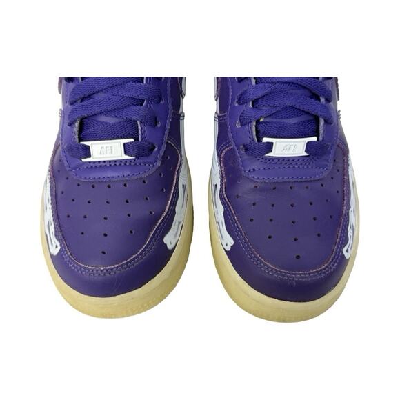 Nike Air Force 1 Low '07 QS Purple Skeleton Halloween 2022 Size 5.5 EUC No Box - Picture 5 of 10